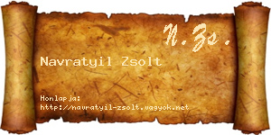 Navratyil Zsolt névjegykártya